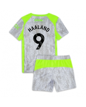 Billige Fotballdrakt Manchester City Erling Haaland #9 Replika Tredjedraktsett Barn 2025-26 Kortermet (med bukser)